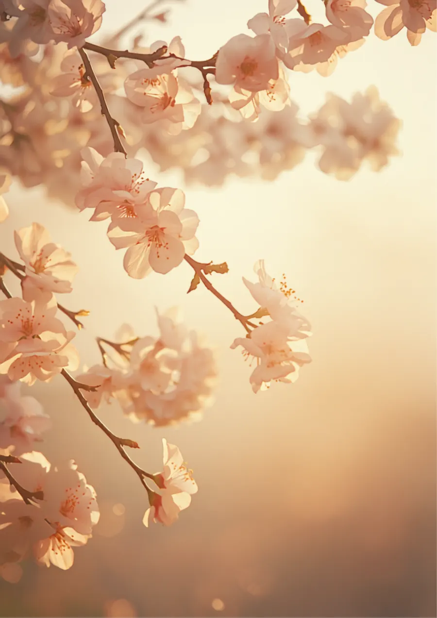 Spring blossoms in morning light for Norooz