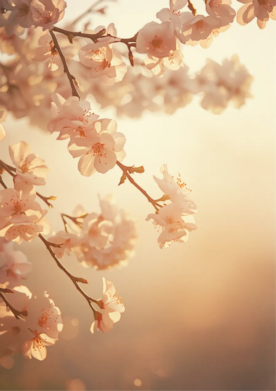 Spring blossoms in morning light for Norooz
